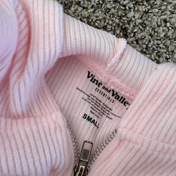 Pink Zip-Up Ribbed Jacket - Picture 3 of 4